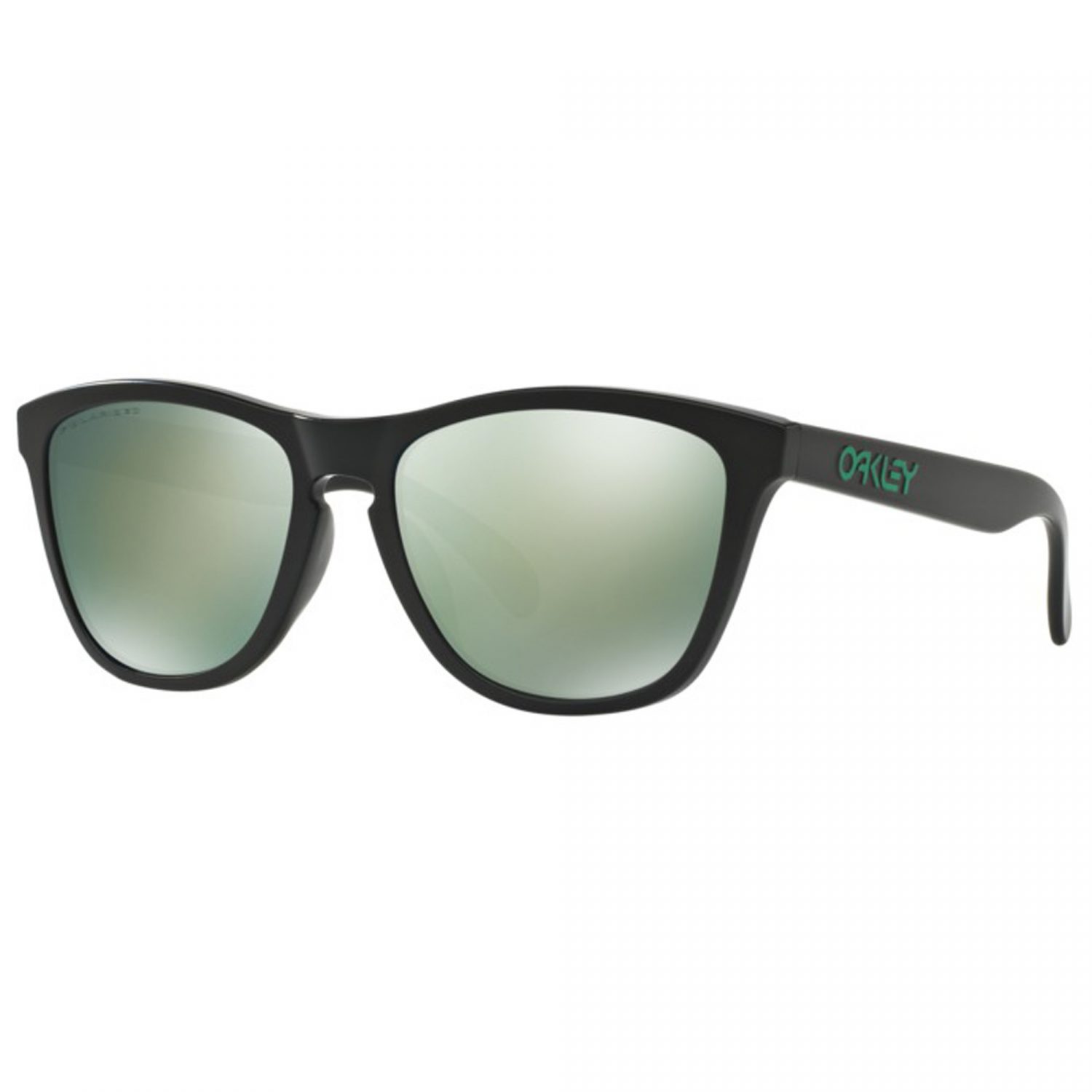 Oakley Frogskins™ Sunglasses - Matte Black/Emerald Polarized