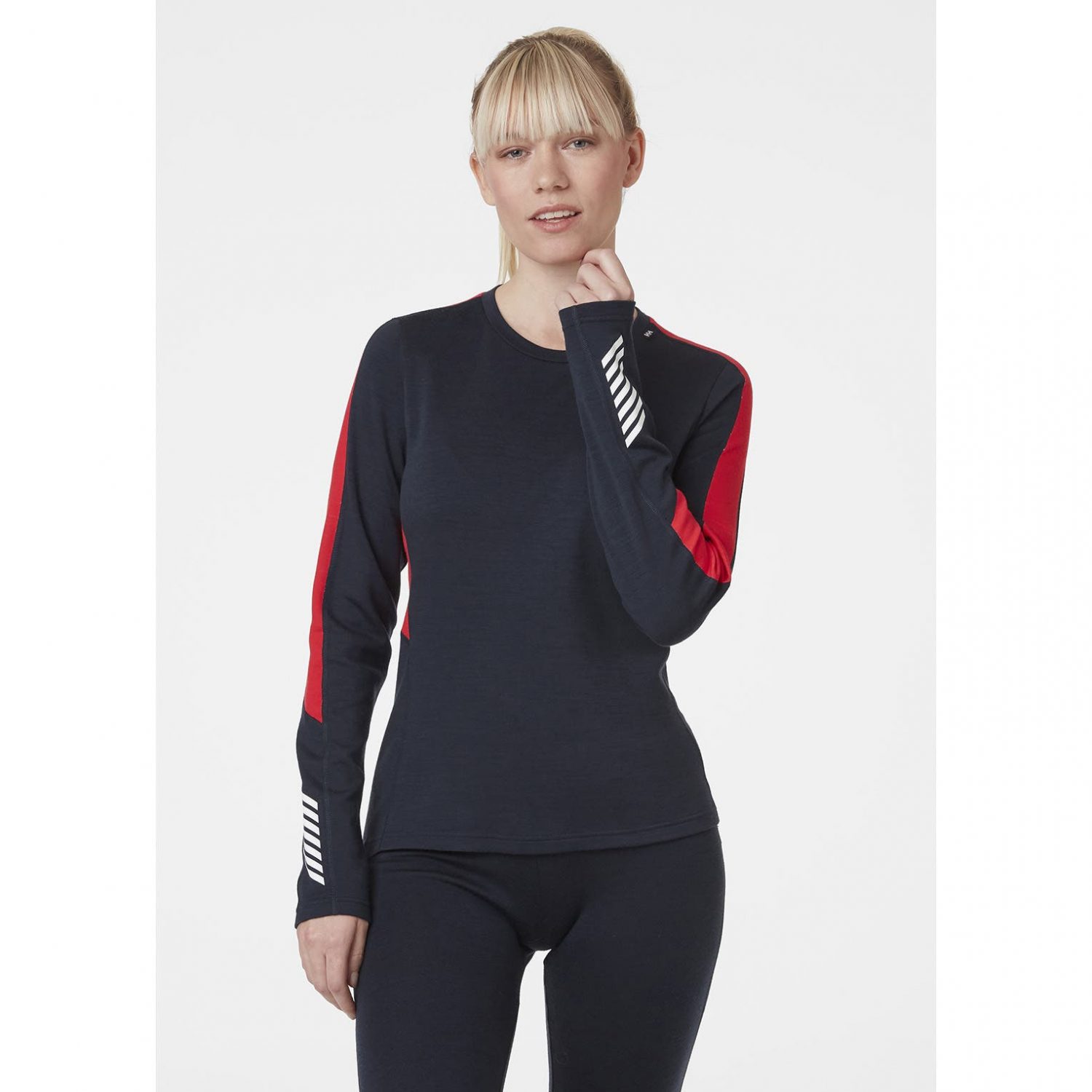 Helly Hansen Womens Lifa Active Crew Base Layer - Navy