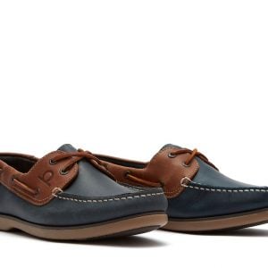 Chatham Whitstable Boat Shoes - Navy/Tan