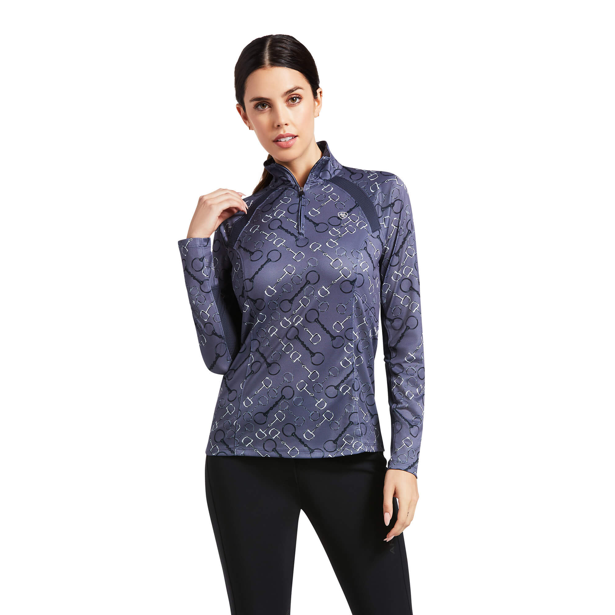 Ariat Sunstopper 2.0 1/4 Zip - Charcoal Bit Print