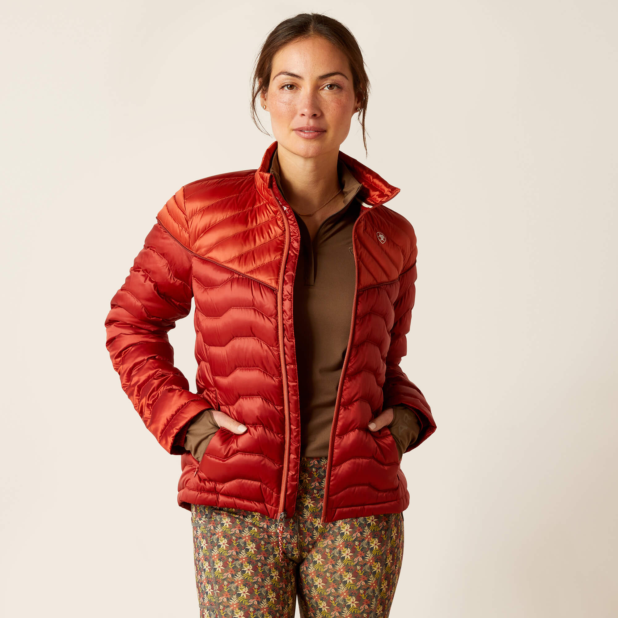 Ariat Ideal Down Jacket - Iridescent Red Ochre/Fired Brick