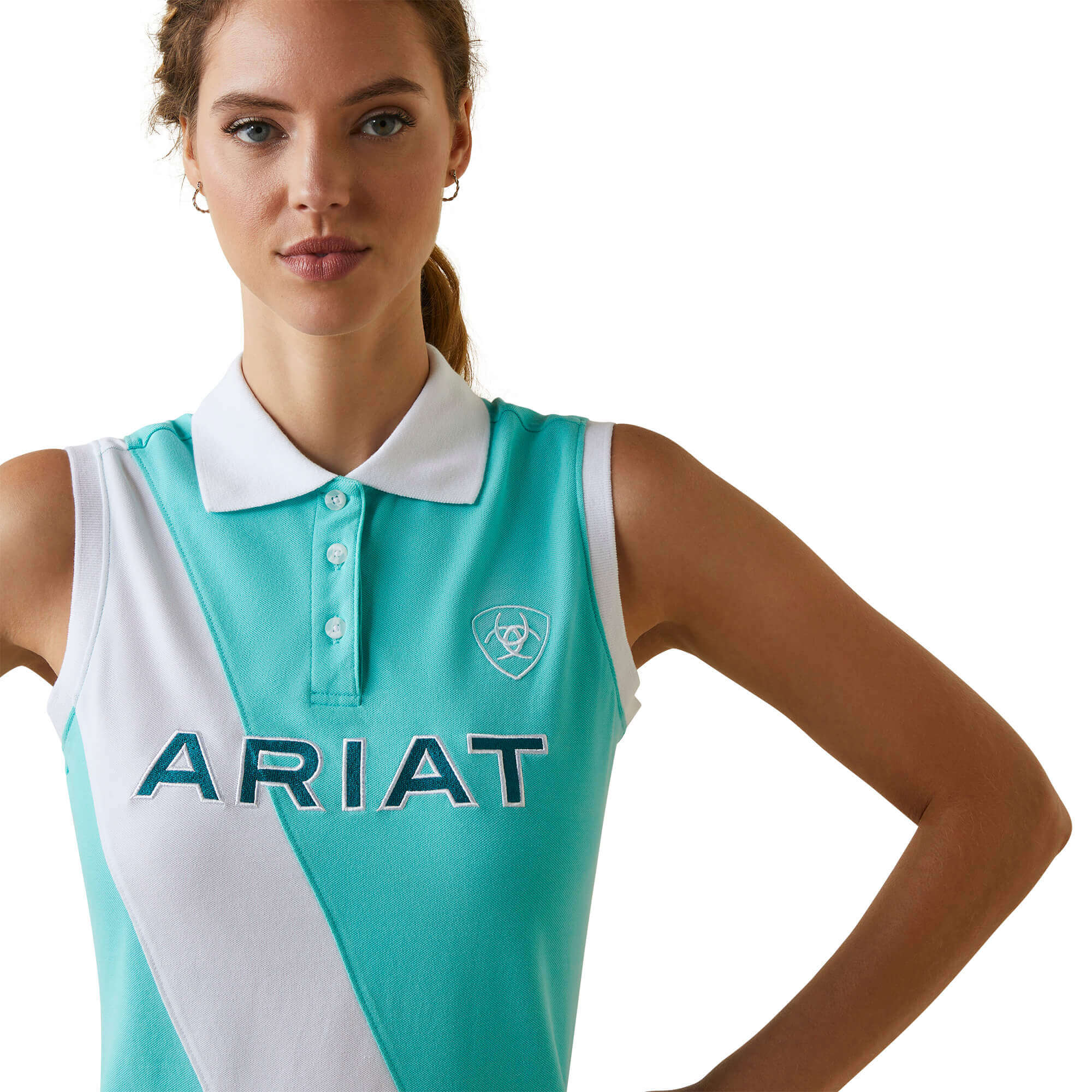 Ariat Taryn Sleeveless Polo - Pool Blue