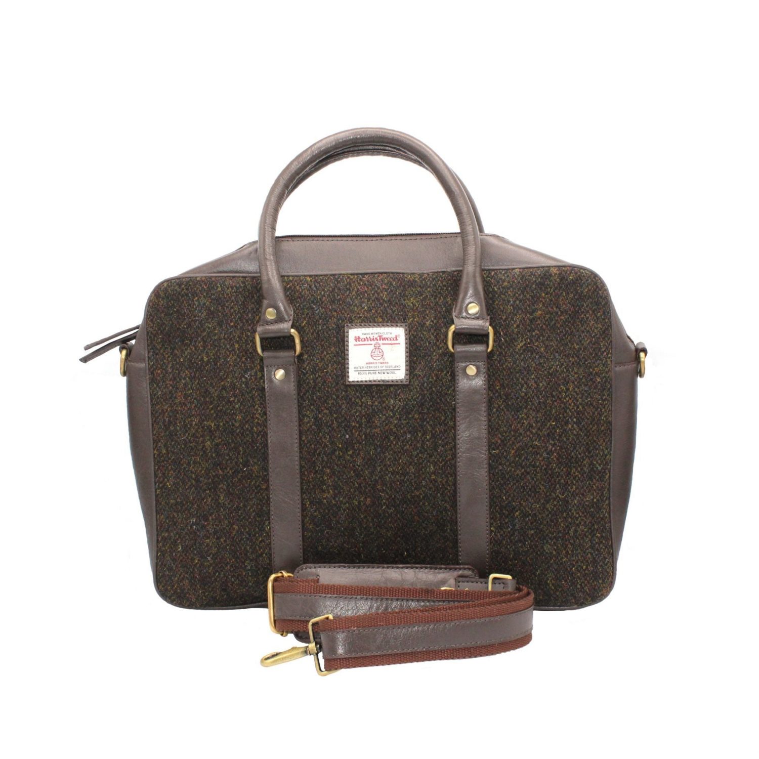 Heather Ethan Harris Tweed Laptop Bag - Brown Barleycorn