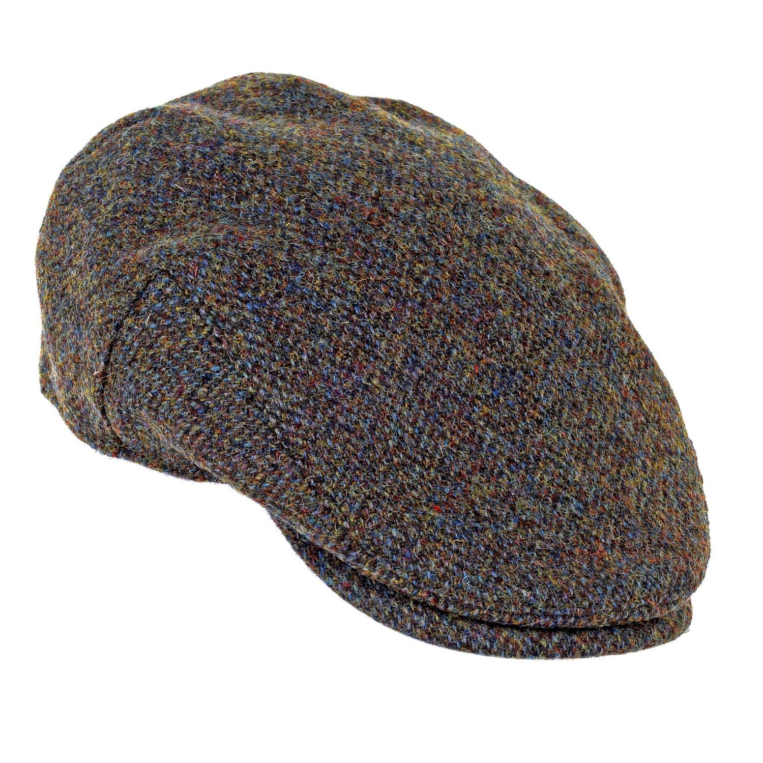 Heather Highland Harris Tweed Flat Cap - Forest