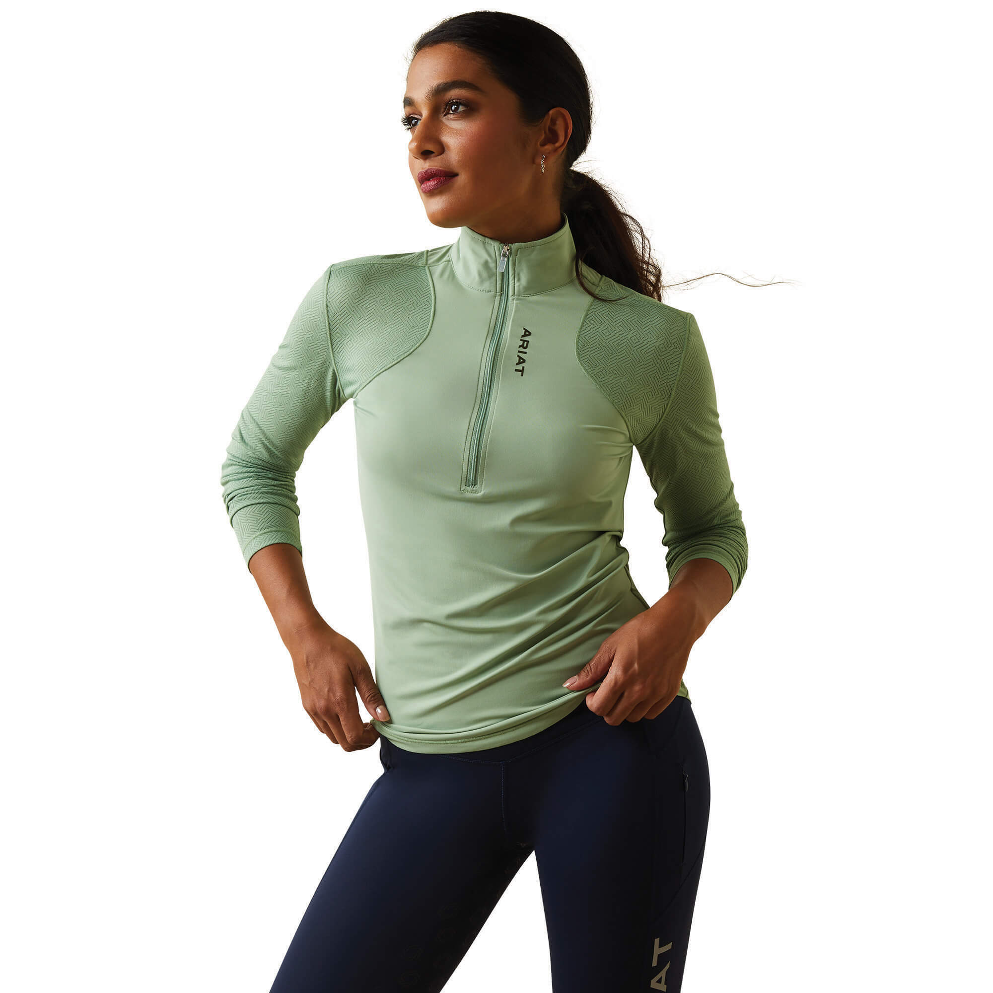 Ariat Breathe 1/4 Zip Baselayer - Basil