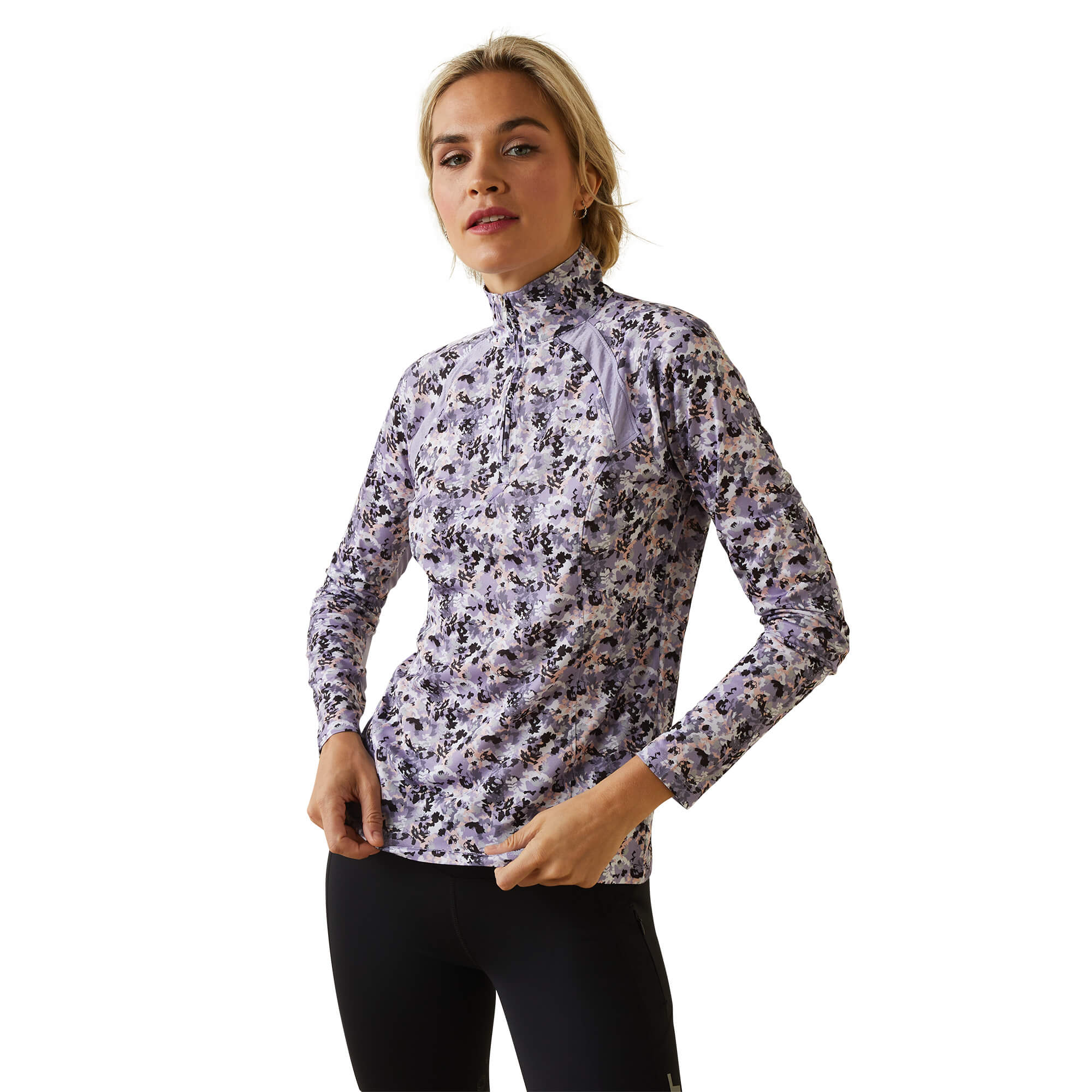 Ariat Sunstopper 2.0 1/4 Zip - Grey Camo Floral
