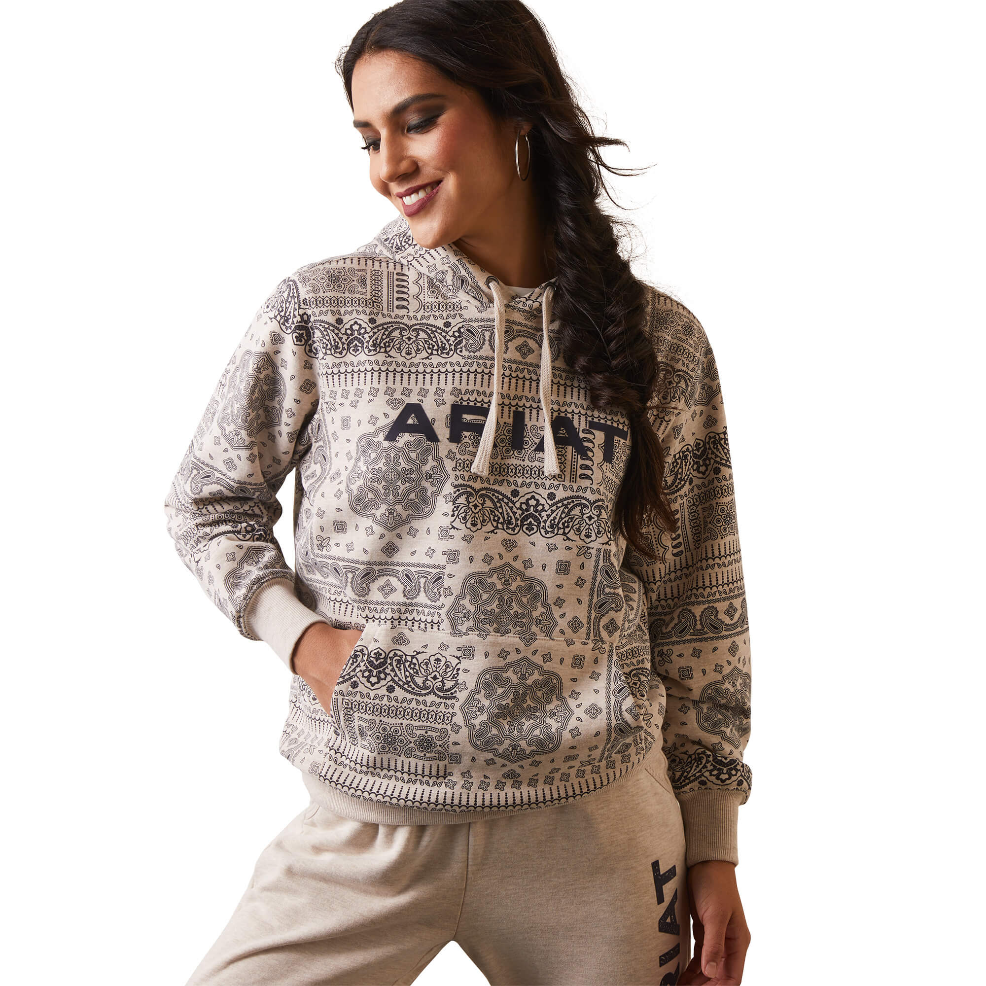 Ariat Real Paisley Hoodie - Oatmeal/Paisley Print