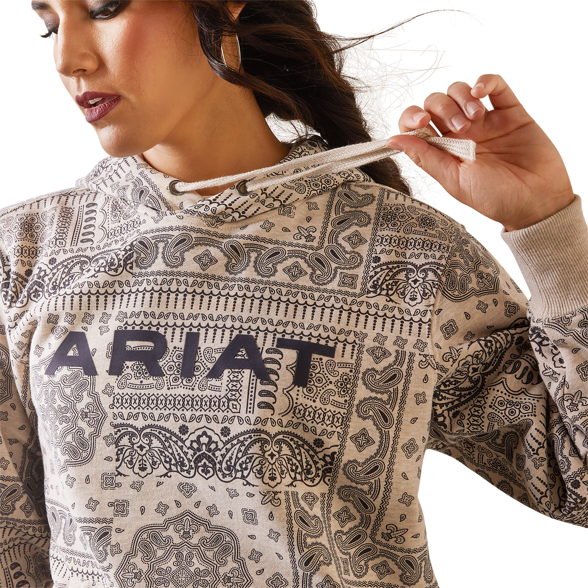 Ariat Real Paisley Hoodie - Oatmeal/Paisley Print