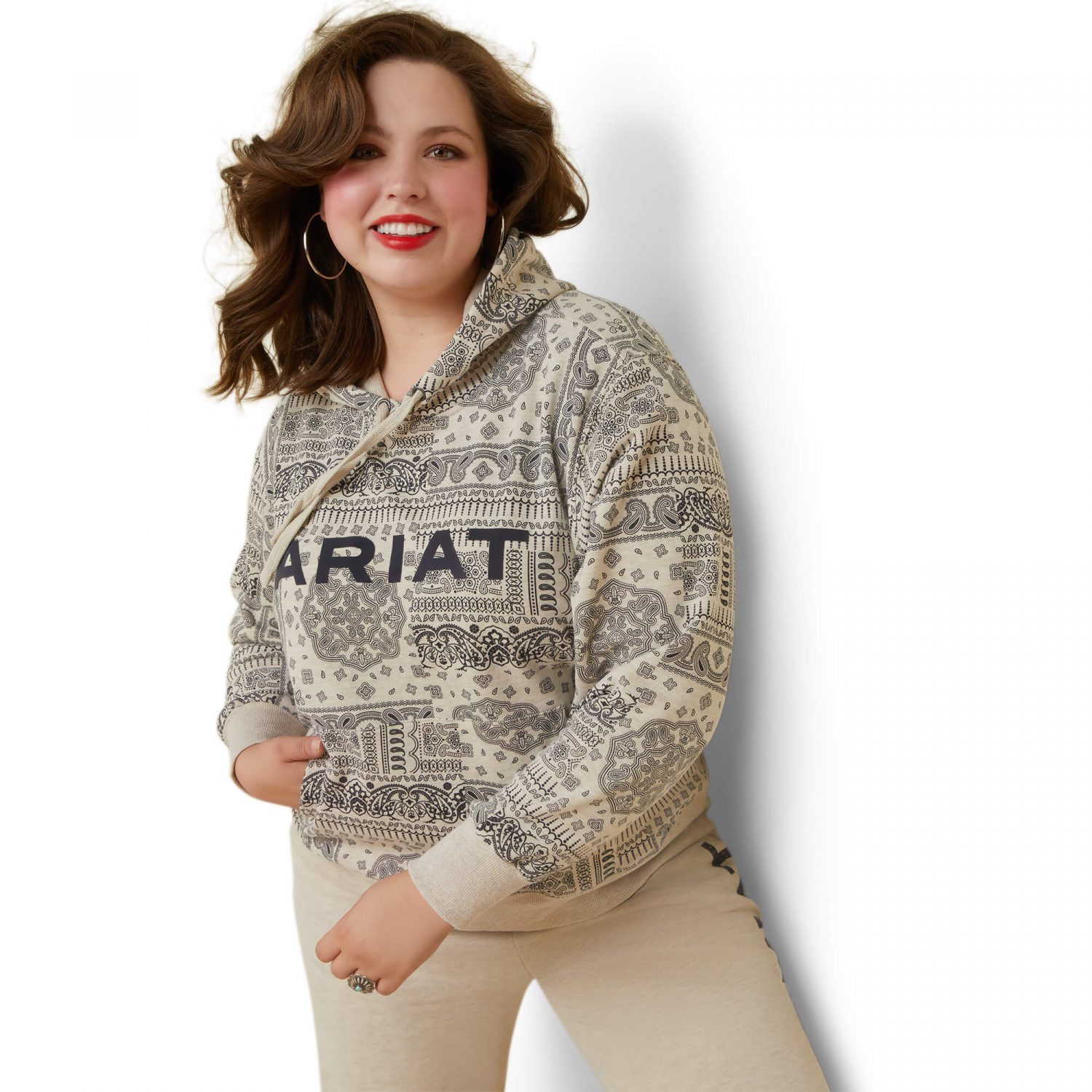 Ariat Real Paisley Hoodie - Oatmeal/Paisley Print