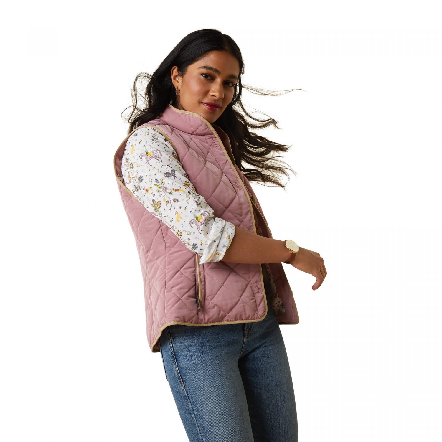 Ariat Woodside 2.0 Quilted Gilet - Nostalgia Rose