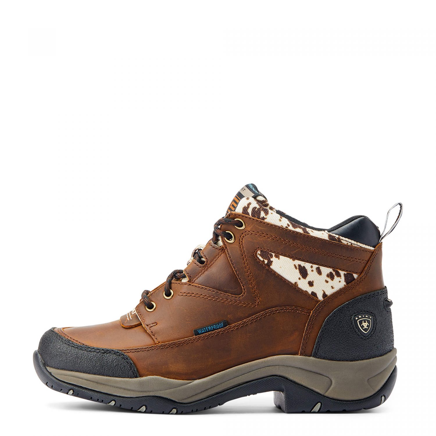 Ariat Terrain H2O Boots - Distressed Brown/Cow Print