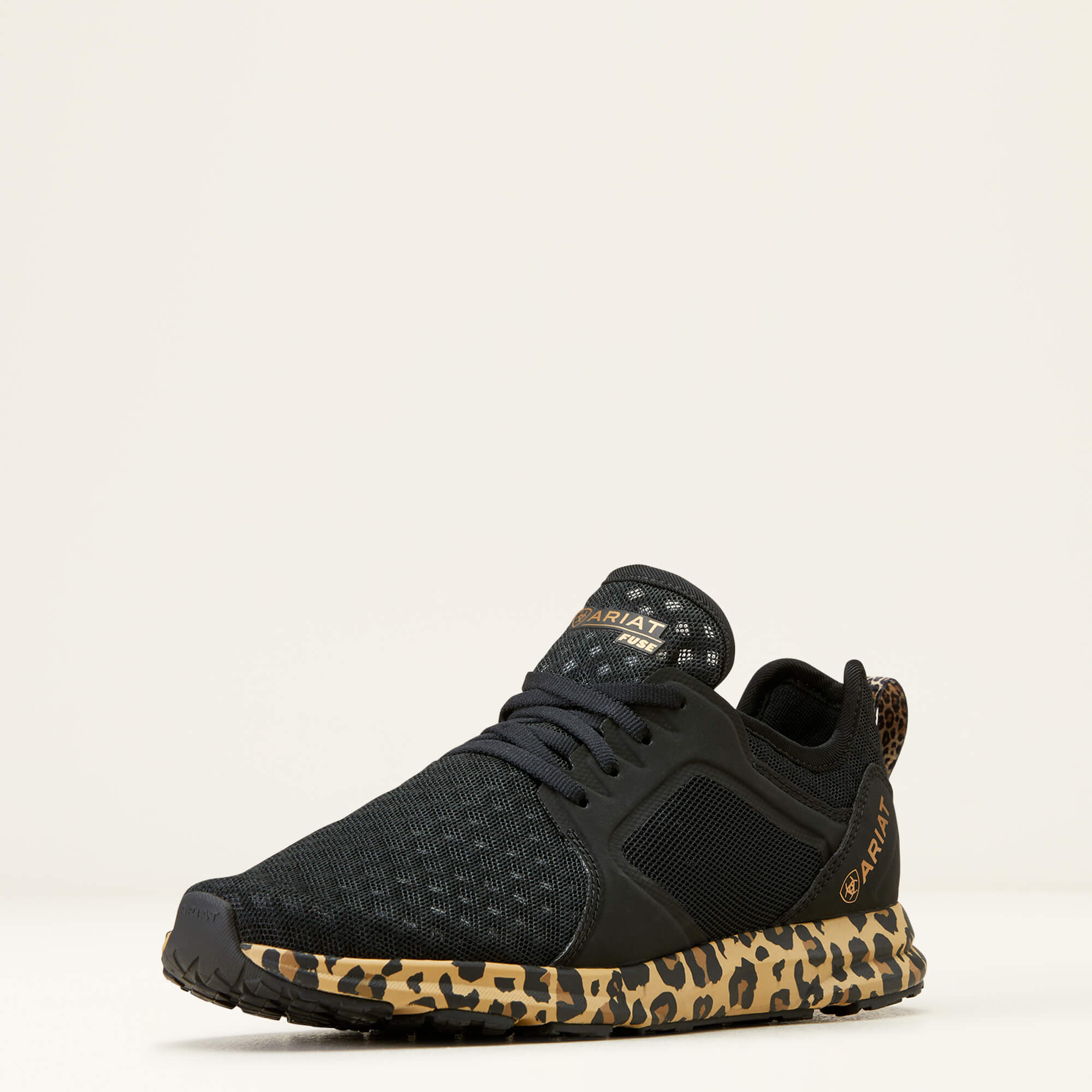 Ariat Fuse Trainers - Black Mesh/Leopard Print