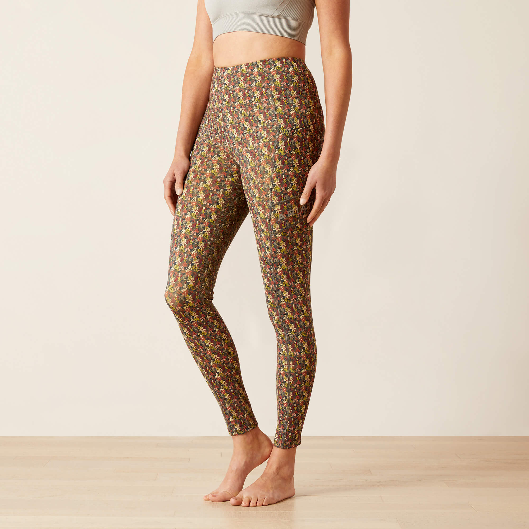 Ariat Eos Print Full Seat Tights - Canteen Floral