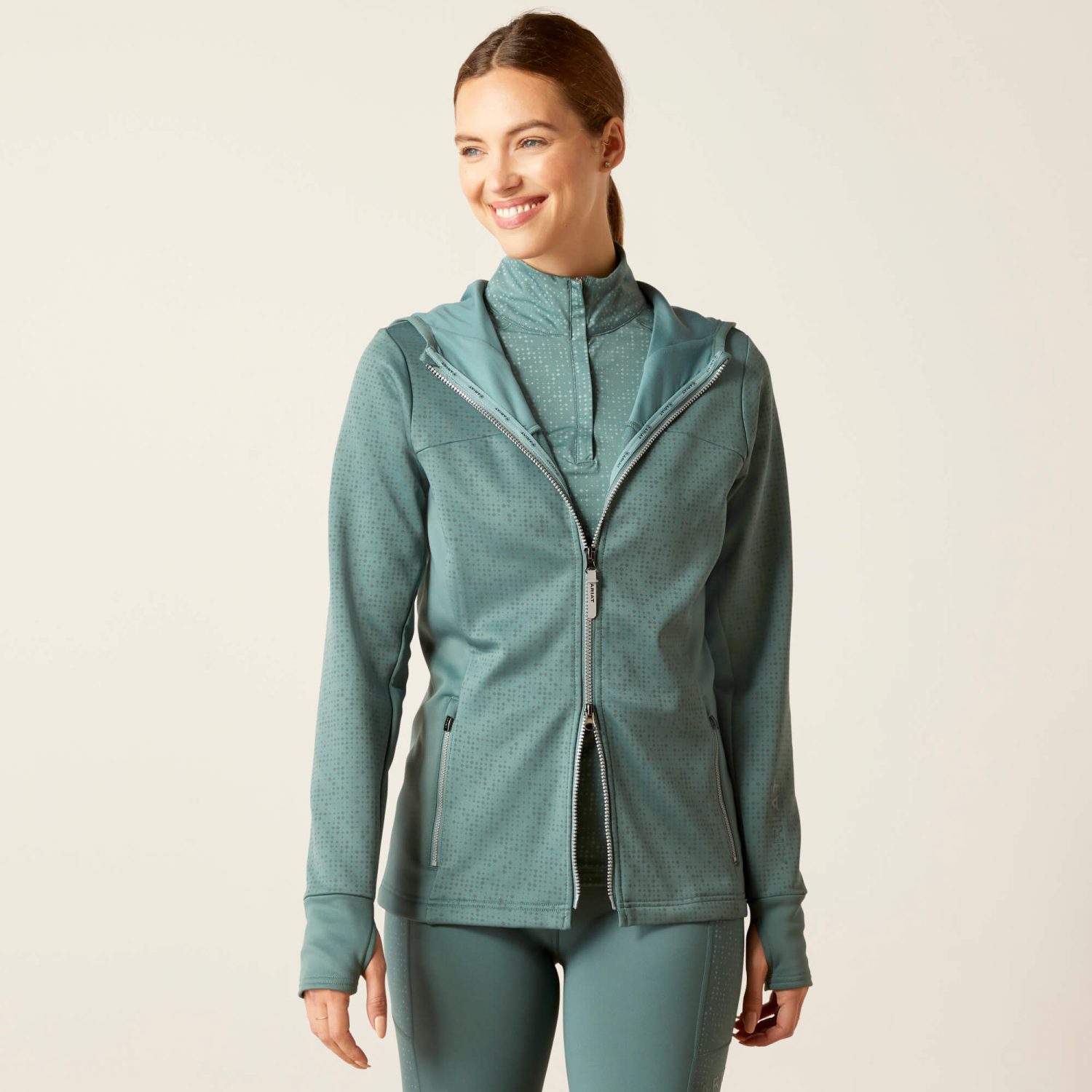Ariat Lumina Full Zip Hoodie - Silver Pine