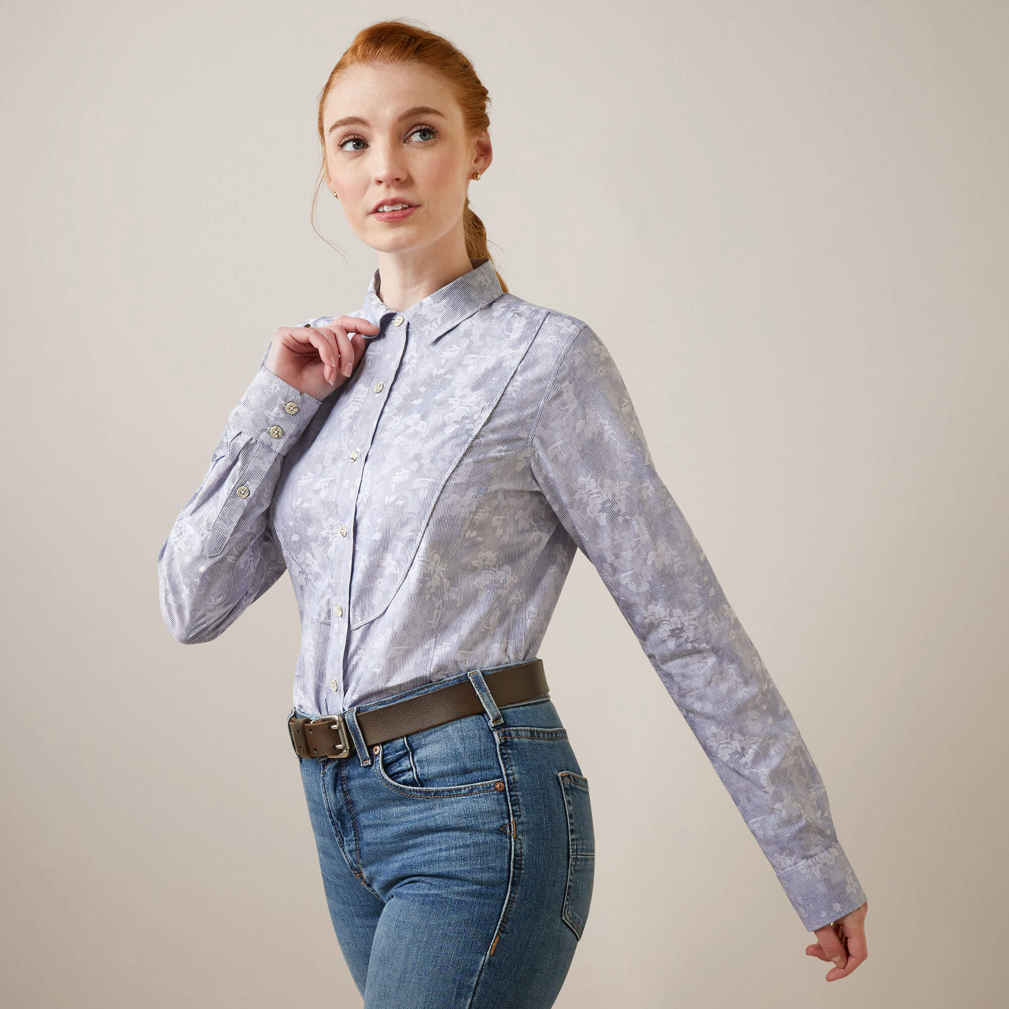 Ariat Muir Blouse - Blue Jacquard