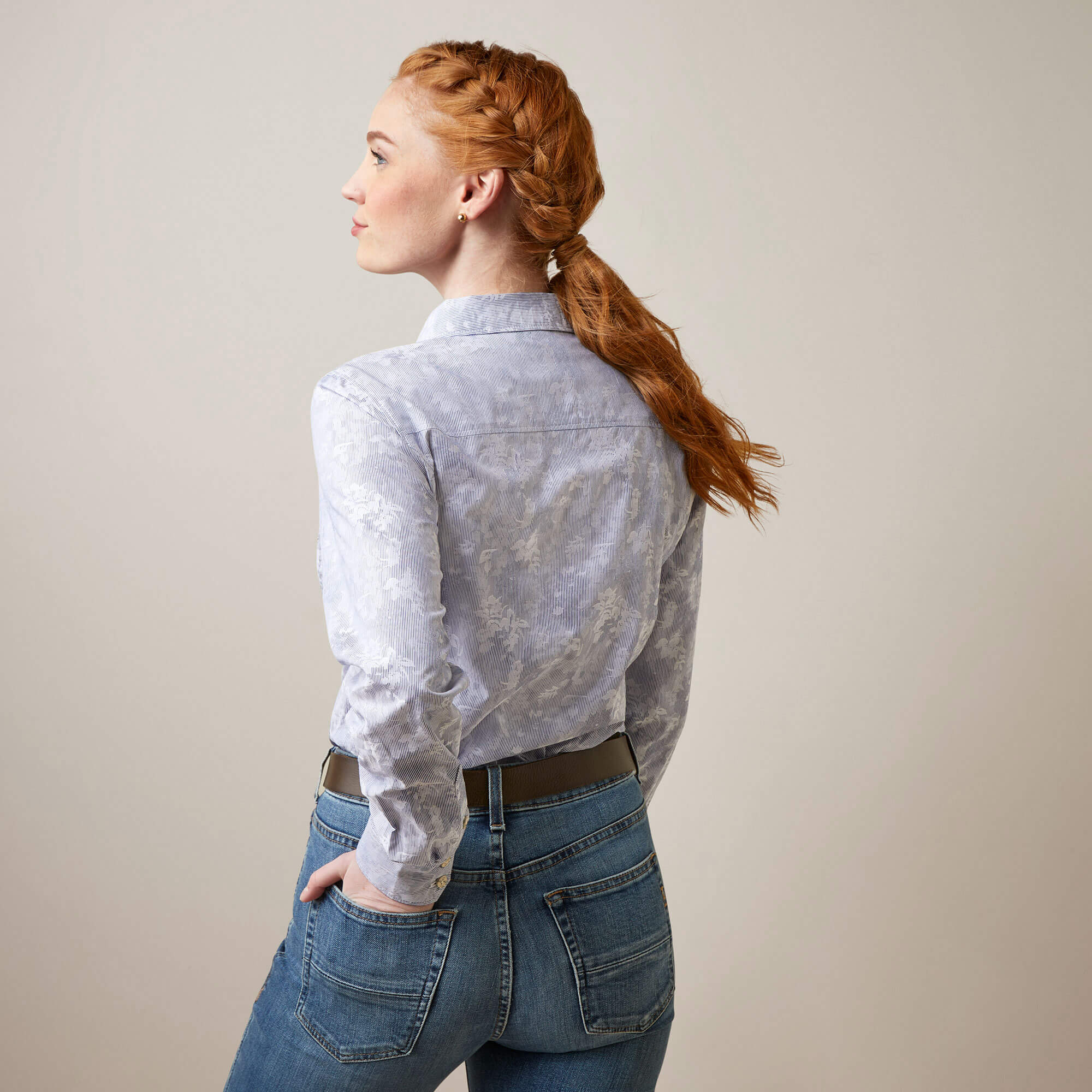 Ariat Muir Blouse - Blue Jacquard