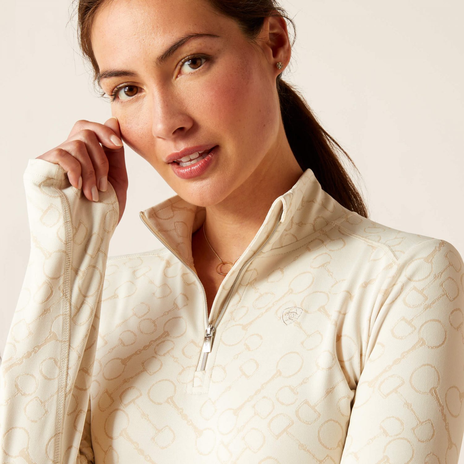 Ariat Prophecy 1/4 Zip Baselayer - Petrified Oak