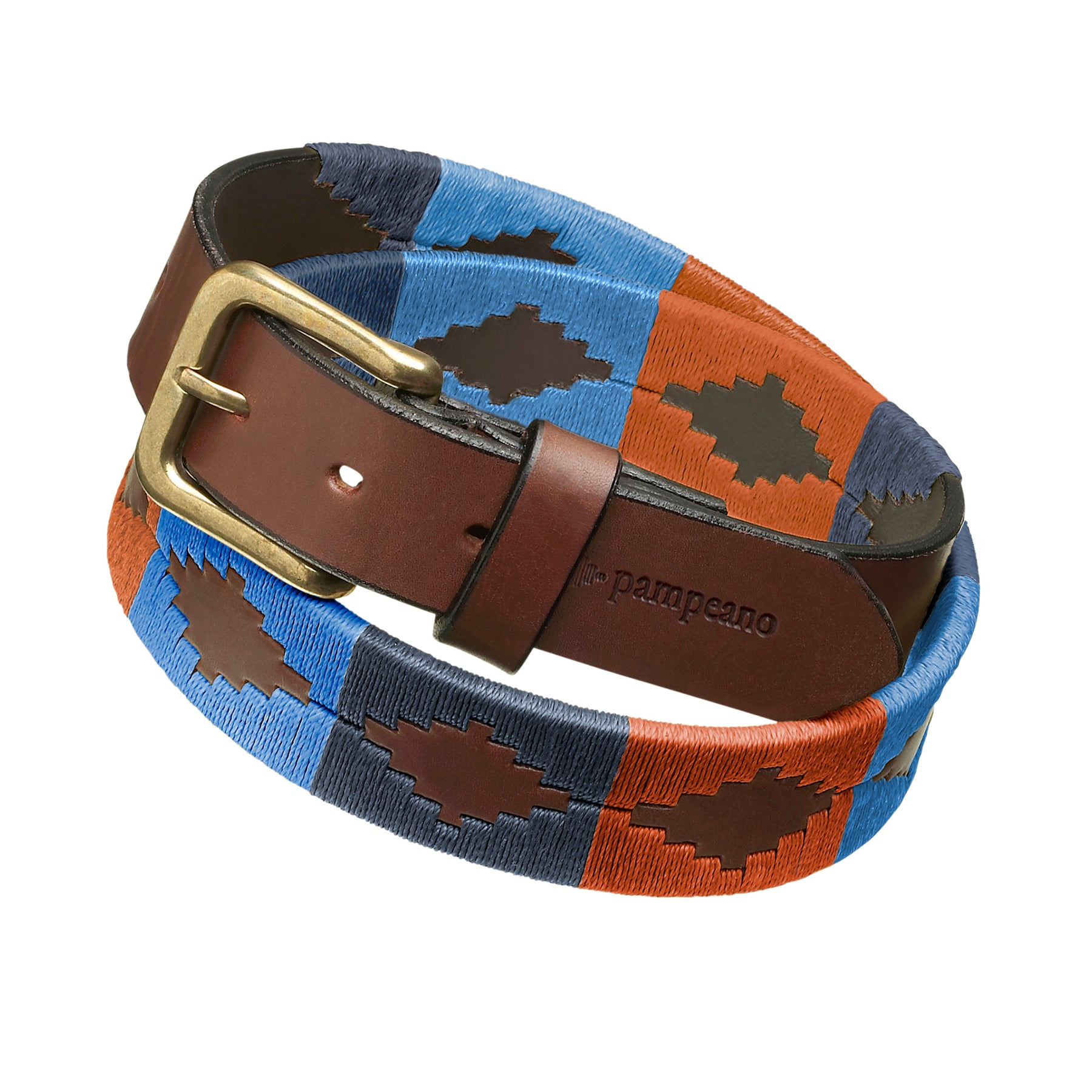 Pampeano Lumbre Polo Belt - Navy Blue/Burned Orange